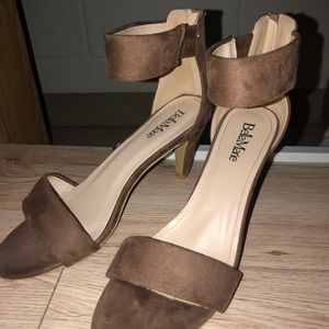 Brown strap heels